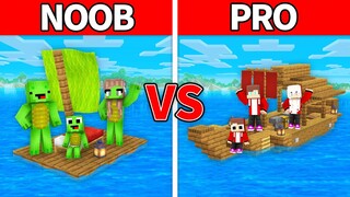 Mikey Family & JJ Family - NOOB vs PRO : Boat House in Minecraft (Maizen)