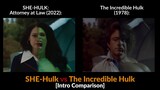 SHE Hulk intro and The Incredible Hulk intro side by side