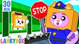 No No! Stop The Train! LankyBox Builds Pretend Play Train | LankyBox Channel Kids Cartoon