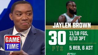 NBA GameTime "Impressed" Jaylen Brown had a big night leading the Celtics to a win in Game 2
