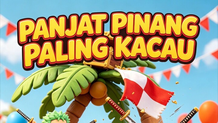 Panjat Pinang Paling Kacau 🇮🇩🌴‎‎(one piece chibi clay AI)