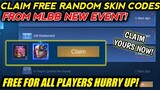 CLAIM FREE RANDOM SKIN CODES FROM NEW MLBB EVENTS! MOBILE LEGENDS