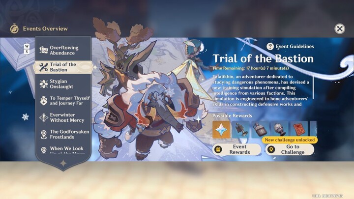 Trial of the Bastion Event - Genshin Impact Version 7.0