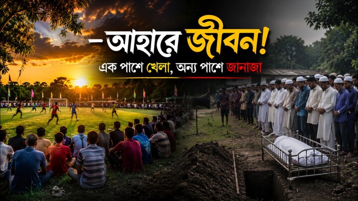 এক পাশে খেলার উল্লাস, অন্য পাশে জানাজার নীরবতা—জীবন সত্যিই ক্ষণস্থায়ী।