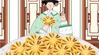 - Zhen Huan Zhuan animation eating show｜Baojuan immersively eats chrysanthemum crisps~