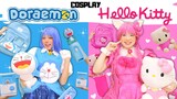 Công chúa biến hình DORAEMON vs HELLO KITTY - Đại chiến 2 phe xanh hồng?!!?
