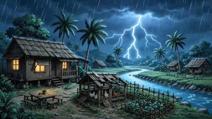 “When Heavy Rain and Strong Winds Hit the Village…” cartoon-anims