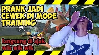 PRANK JADI CEWEK DI MODE TRAINING LANGSUNG DI AJAK WIK WIK |FREE FIRE PRANK