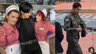 BTS Taehyung with Couple Ladies in Friends mv, V's Military Walk