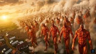 Serangan bergemuruh ala film "Attack on Titan" AI frame demi frame reenactment