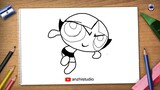 Cara melukis Buttercup dari The Powerpuff Girls • How to draw Buttercup of The Powerpuff Girls
