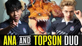 Ana & Topson DUO - Laning NEW HERO "Primal Beast" together