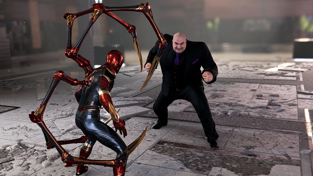 Spider-Man PS5 - Iron Spider Suit vs Kingpin - Bilibili