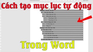 Cách tạo mục lục tự động trong word chi tiết dễ hiểu