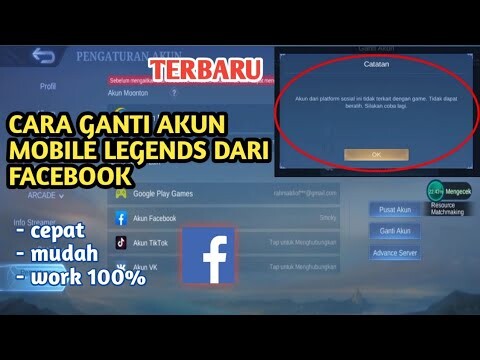 CARA GANTI AKUN MOBILE LEGENDS DARI FACEBOOK