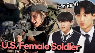 Korean Teen Boys Watch STRONG and BEAUTIFUL U.S. Female Soldiers