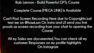 Rob Lennon Course Build Powerful GPTs Course download