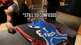 What happens when NBA players sign autographs on rival team jerseys?