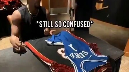 What happens when NBA players sign autographs on rival team jerseys?