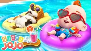 Play Safe at the Pool | Summer Safety Song | @Super JoJo - Nursery Rhymes | Playtime with Friends