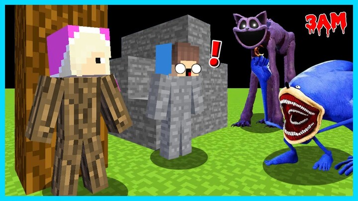 MIPAN & ZUZUZU BERSEMBUNYI DARI SHIN SONIC EXE & CATNAP POPPY PLATIME DI MINECRAFT! SEREM BANGET