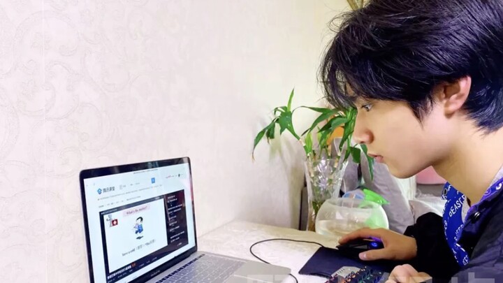 Just like you, taking online classes at home