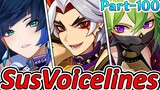 MOST Uncomfortable sequence of events | Genshin Impact SUS Voice lines Part-100 | Yelan, Itto, Kuki