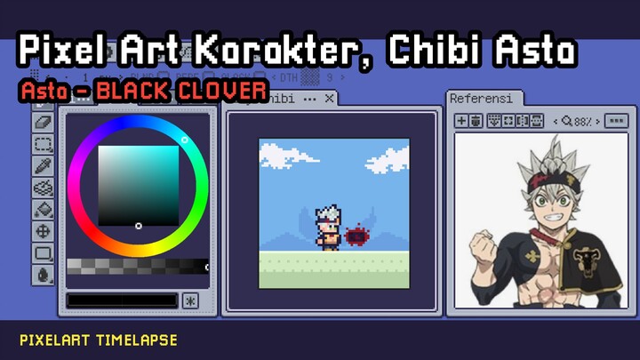 Pixel Art Karakter | Asta - Black Clover | Speedpaint