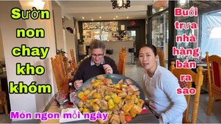 Sườn non chay kho khóm//buổi trưa đông khách ở nhà hàng ra sao/Cuộc sống pháp/món ngon mỗi ngày