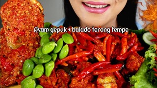 ASMR AYAM GEPUK, BALADO TERONG TEMPE | ASMR MUKBANG INDONESIA