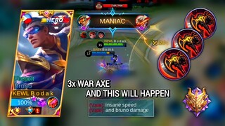 3x WAR AXE FOR BRUNO AND THIS WILL HAPPEN | BRUNO BEST BUILD AND EMBLEM MLBB - Master Bodak