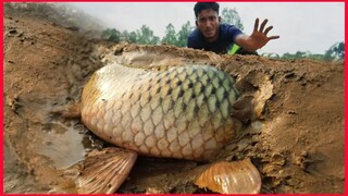 Fishing In Dry River Place Underground Fish Catching.