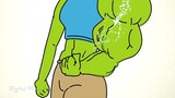 She Hulk Crazy Arm Posing Muscle Growth - Transformation Animated
