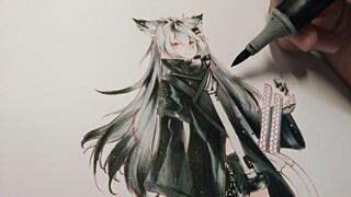 [Hội họa] Vẽ Lapland (Arknights) bằng bút đánh dấu