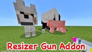 How To Increase and Shrink Size of Mobs in Minecraft | Resizer Gun Addon