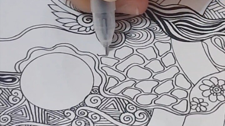 Zentangle -  Tiles pattern 地砖图禅绕图#zentangle #learntodraw #creativehealing #禅绕画 #疗愈绘画 #初学缠绕图