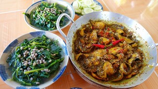 Đặc Sản Sông Vàm • Cá Dĩ Kho Sả Nghệ, Rau Vườn Nấu Canh Hến | MTQH