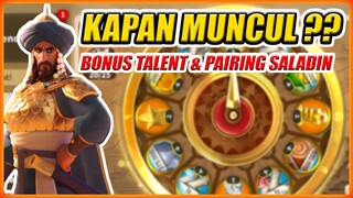 KAPAN KOMANDAN SALADIN MUNCUL DI WOF RISE OF KINGDOMS ?? BONUS TALENT & PAIRING COMMANDER