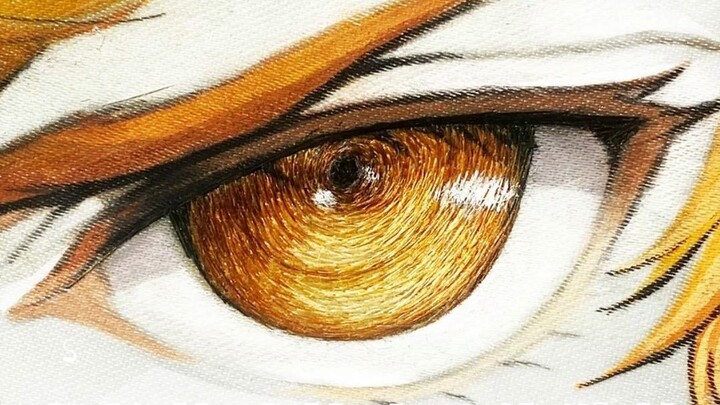 Hunan embroidery professional needlework tutorial - spiral needlework cartoon eyes