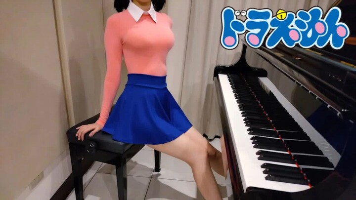 [Datang dan belajar piano dari adikku] Doraemon, Jingle Bell, Kucing Anyare Door
