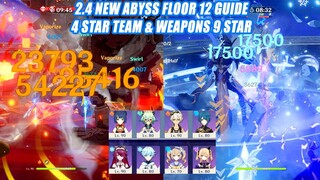 4 Star Team & Weapons 2.4 New Abyss Floor 12 9-Star - Ez with Freeze Combo Guide