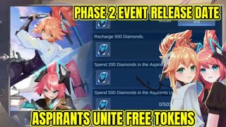 PHASE 2 ASPIRANTS UNITE EVENT FREE TOKENS Release Date | SUN new Skin Update Release Date | MLBB