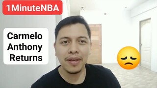 Carmelo Anthony nakabalik na sa NBA