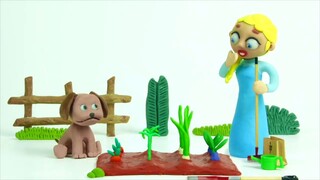 Dog & apple Play Doh cartoon for children - BabyClay animals