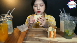 Bánh kẹp trái cây và bánh kẹp thịt heo chiên xù và nước mát 7 #amthuc