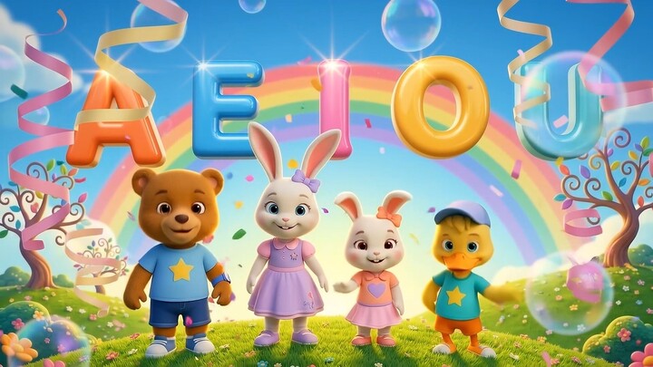 A Canção das Vogais: A-E-I-O-U! 🌟 Aprende a Cantar com A Turminha Kids