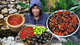 Cooking Snail Eating with Hot Spicy Chili Sauce - Cook Snail mukbang Eating Challenge