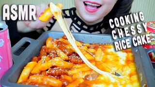 ASMR COOKING EATING TEOKBOKKI(RICE CAKE) SAUSAGE MOZZARELLA CHEESE , CHEWY EATING SOUNDS | LINH-ASMR