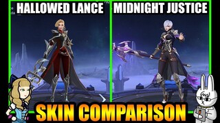 SILVANNA MIDNIGHT JUSTICE SKIN EFFECTS VS. HALLOWED LANCE - MLBB SKIN COMPARISON SERIES