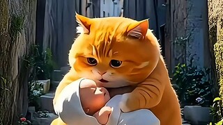 Cat rescue a baby